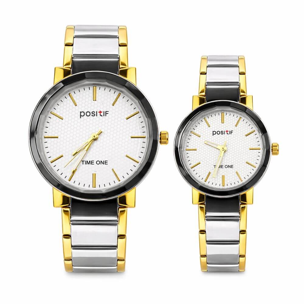 Gold Silver Pair Watch Set